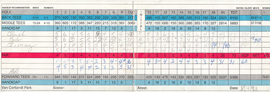 Van Cortlandt Scorecard - GolfNYC