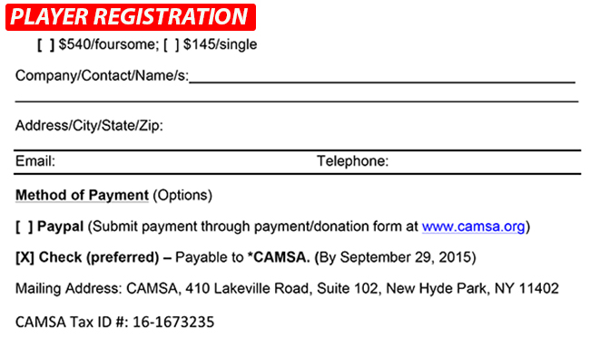 GOLF SPONSORSHIP FORM - CAMSA 10-6-15 Registration Form Revised