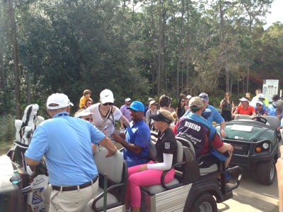 Alfonso Ribeiro shares cart with LPGA Brooke Henderson