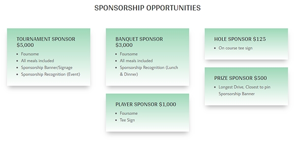 Prince Hall Golf 2019 Sponsorships