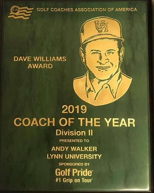 Andy Walker Coach of the Year Plaque-500