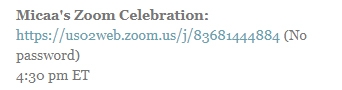 micca virtual Zoom celebration